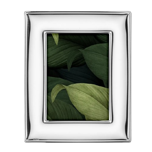 Cornice Valenti 61003‑5L in argento lucido, retro in legno, formato 18×24 cm