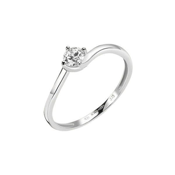 Anello solitario Claire in oro bianco 9KT con cubic zirconia bianco Stroili 1417495