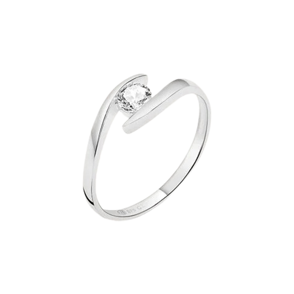 Anello solitario Claire in oro bianco 9KT con cubic zirconia bianco 4 mm Stroili 1412212