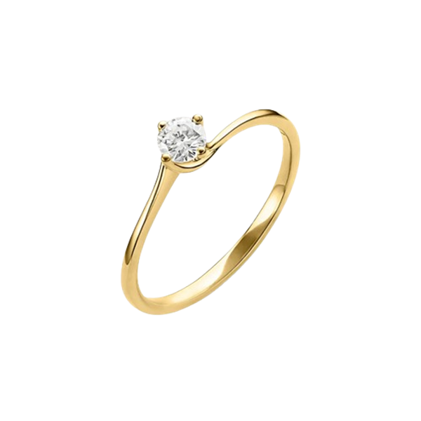 Anello solitario in oro giallo 18KT con diamante bianco 0,15 ct Stroili 1695132