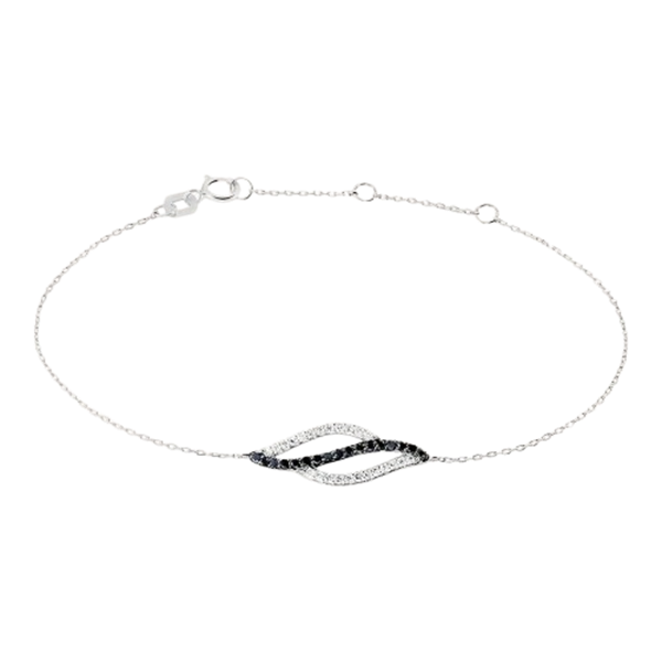 Bracciale in oro bianco 9KT con diamanti neri e bianchi 0,21 ct Stroili 1429690
