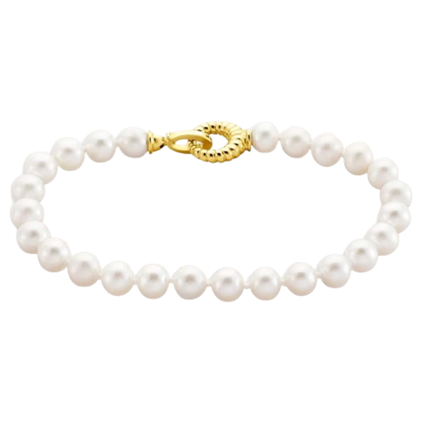 Bracciale in oro giallo 9KT con perla d’acqua dolce bianca 6 mm Stroili 1413537