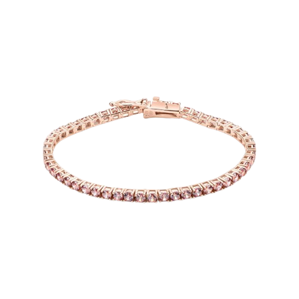 Bracciale tennis in argento rosato 925 con cubic zirconia rosati 3 mm Stroili 1697710