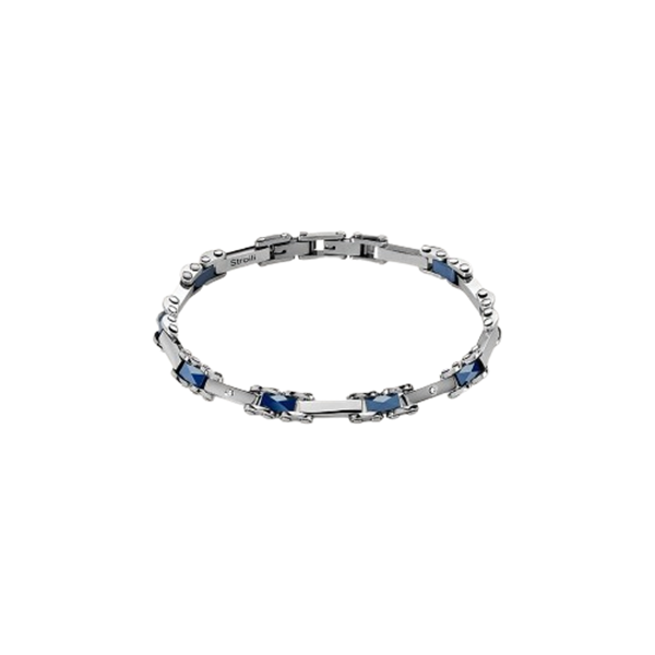 Bracciale Man Code in acciaio bicolore con cubic zirconia bianchi 20 cm Stroili 1669727