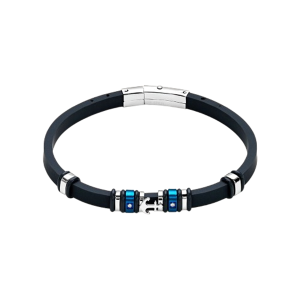 Bracciale Man Code in acciaio bicolore con cristallo bianco 21 cm Stroili 1666511