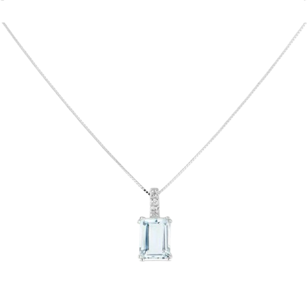 Collana in oro bianco 18KT con acquamarina 1,28 ct e diamante Stroili 1274125