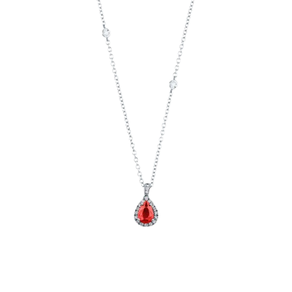 Collana in oro bianco 18KT con rubino 1,32 ct e diamanti 0,23 ct Mirco Visconti 05877010