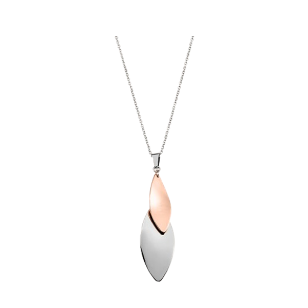 Collana in acciaio bicolore bianco e rosa maglia rolo Sunrise Stroili 1629028