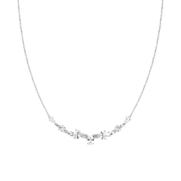 Collana in argento rodiato 925 con cubic zirconia ovale e tagli misti Stroili 1688384