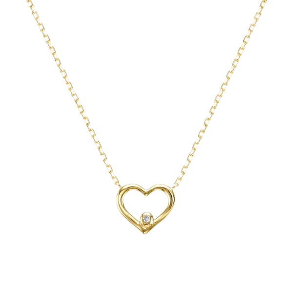 Collana in oro giallo 9KT con cuore e diamante 0,004 ct Mon Petit Stroili 1432783