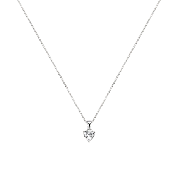Girocollo Stroili in argento rodiato 925 con pendente cuore e cubic zirconia bianco, modello 1679037