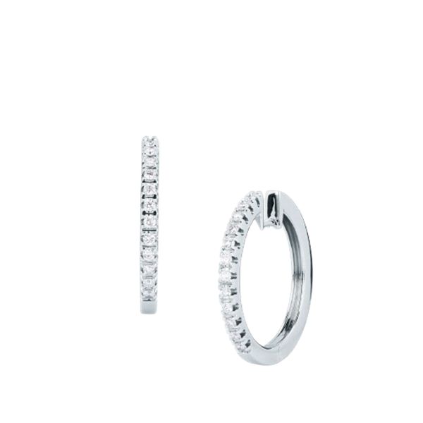Orecchini a scatto in oro bianco 18KT con diamanti naturali 0.27ct Mirco Visconti modello 32125108