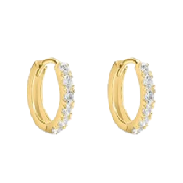 Orecchini a cerchio in oro giallo 9KT con cubic zirconia Stroili modello 1411827