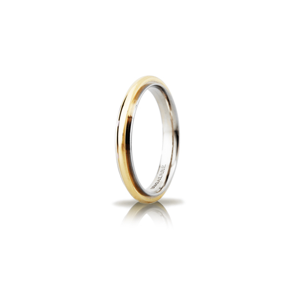 Fede nuziale bicolore in oro bianco e rosa 18KT 3,30 g Unoaerre 050AFC2810000