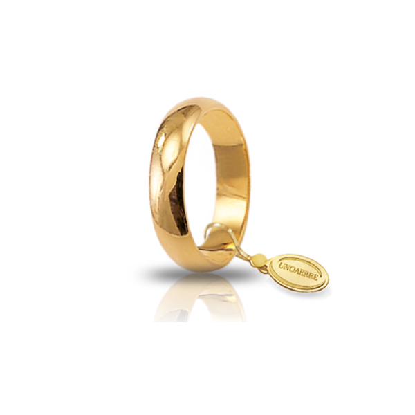 Fede Mantovana in oro giallo 18KT bombata liscia 4,90 mm Unoaerre 050AFN0070000