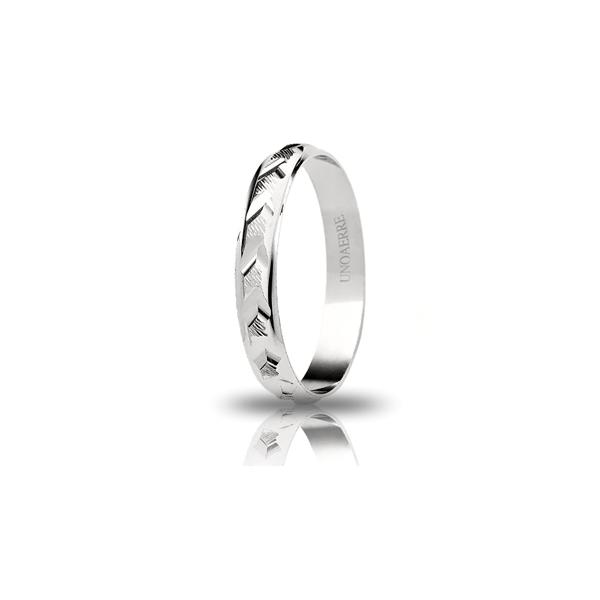Fedina Verbena in oro bianco 18KT fantasia diamantata 3 mm Unoaerre 000AF2980000