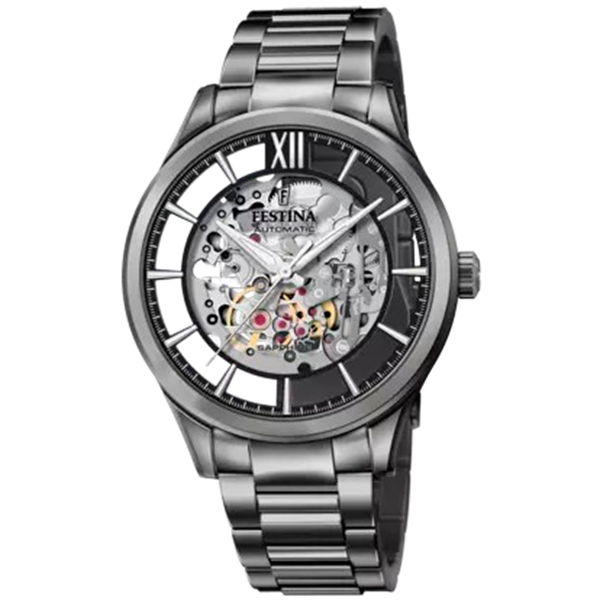 Orologio Automatico Festina F20632/1 con quadrante nero e bracciale in acciaio